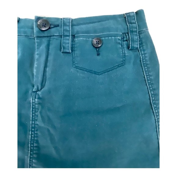 Anthropologie Paperboy Dark Teal Turquoise Skirt 4 Cotton Stretch - Picture 3 of 8